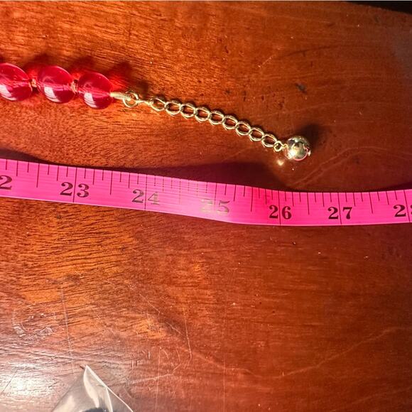 Kate Spade Ruby Red Lucite Necklace Beaded Bead Large Round Statement Maximalist - Picture 4 of 9